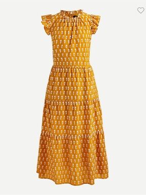 NWT JCrew Tiered cotton voile dress in floating sunflowers - XL
